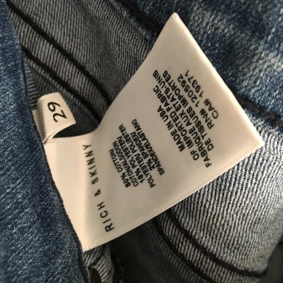 Rich & Skinny “tuxedo” striped skinny jeans size 29 - Picture 4 of 5